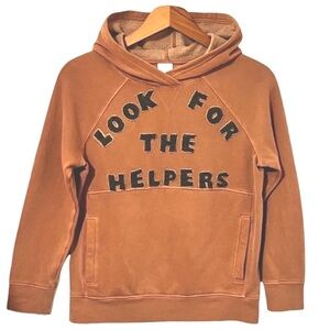 One of a Kind Kids Hand Embroidered Mr Rogers quote Look for the Helpers Hoodie